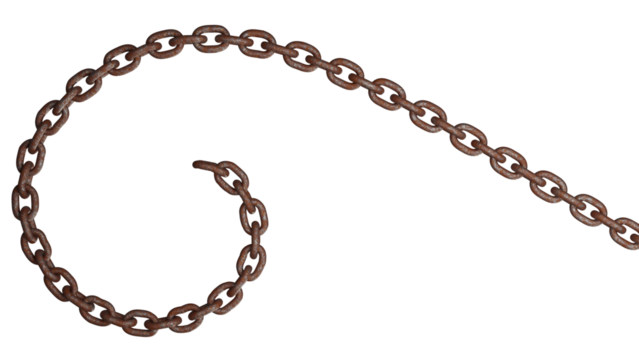 3D Render of Rusty Metal Chain Isolated on Transparent Background - Powered by Adobe