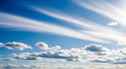 Stunning Sky with Cirrus and Cumulus Clouds.
