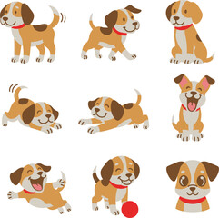 set of illustrator cute dog vector shape