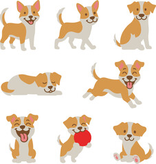 Obraz premium set of illustrator cute dog vector shape