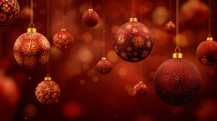 red christmas balls background