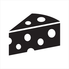 Swiss cheese or Emmental cheese flat icon for food apps and websites