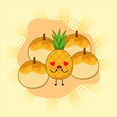 Cute pineapple tarts or nastar.Vector illustration design. EPS 10.
