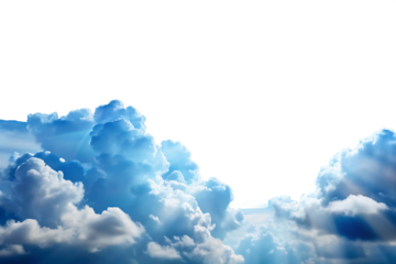 Sky Cloud Sun Light Overlays isolated on white background ,PNG. AI Generated