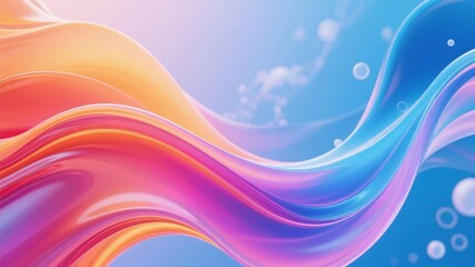 Abstract colorful flowing waves with gradient hues and soft bokeh effects