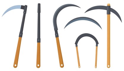 Illustration of various sickles