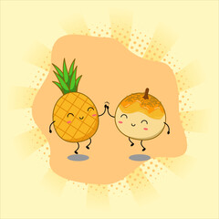 Cute pineapple tarts or nastar.Vector illustration design. EPS 10.