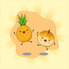 Cute pineapple tarts or nastar.Vector illustration design. EPS 10.