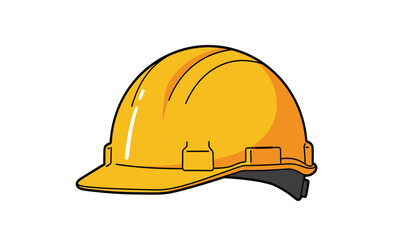 Yellow hard hat safety helmet construction work protective gear industrial equipment head protection occupational safety isolated on white background