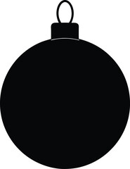 black christmas ball with snow