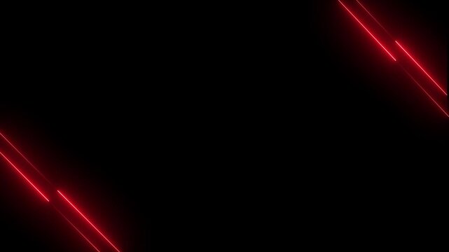 Neon line frame animation on black background. neon line icon animation glowing line across on the screen. 4k video