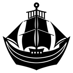 silhouette of a ship