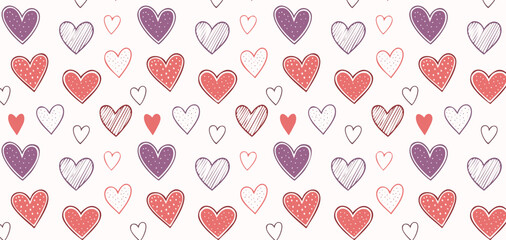 doodles of heart pattern