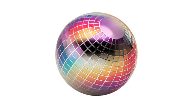 Colorful mirrored sphere disco ball vibrant hues