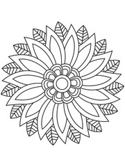 Flower Outline Illustration for Covering Book.
