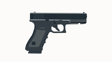 Vector Isolated Illustration of a Gun. Isolated Gun with Solid White Background Vector Illustration Pro Vector