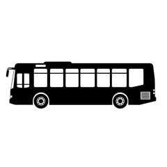 Modern city bus silhouette transportation public transit vehicle side view isolated on white background
