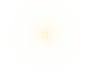 Golden glowing star light flare isolated on transparent background, radiant shining sparkle burst effect with bright glow, abstract design