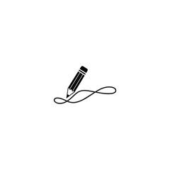 Obraz premium Simple pencil drawing a looping line on a white background