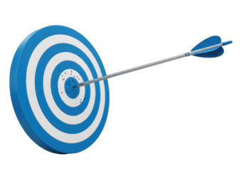 Isolated Target and Arrow Symbolizing Perfect Accuracy, Focus, Strategy, Success, and Achievement