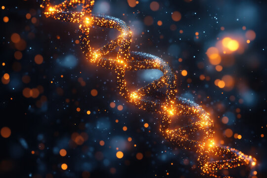 Close-up of a DNA strand.