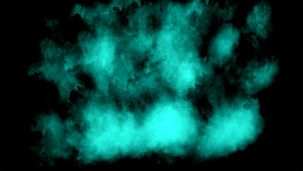 Abstract Ocean blue, teal, cobalt, azure, lapis colorful smoke cloud. Vintage black background of natural cement or stone old texture design. Atmospheric and mysterious effect.