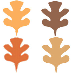 Colorful oak leaf silhouettes in warm autumn tones  