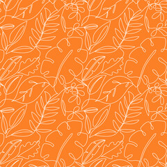 Leaf seamless pattern. Vector design elements for dress or textile
