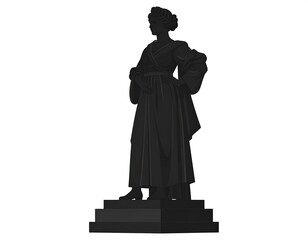 Naklejka premium Silhouette of a female statue