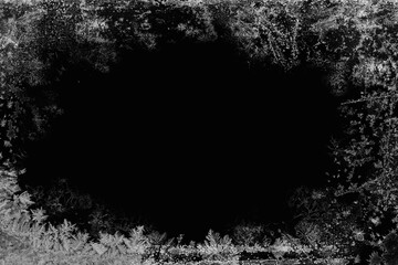 Frosty frozen frame overlay Black Background
