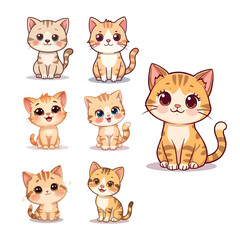 Fototapeta premium set of funny cartoon cats