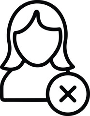 user with cross outline icon for Ban concept