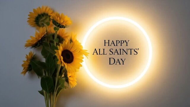 Sunflowers and light celebrate All Saints Day