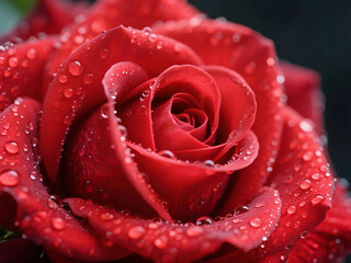 red rose with water droplets