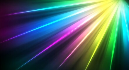 Vibrant Rainbow Light Rays Burst Background.