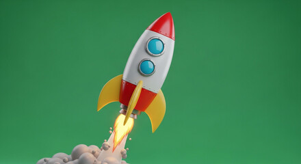 Blast off to new heights with this dynamic rocket launch symbolizing business growth and innovation