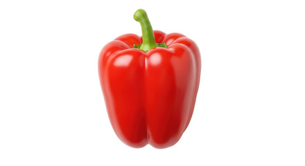 Isolated red bell pepper, a fresh, whole, sweet vegetable ingredient for cooking and salads