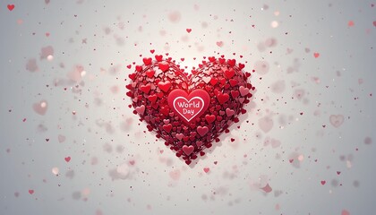 Heart Connecting the World Map