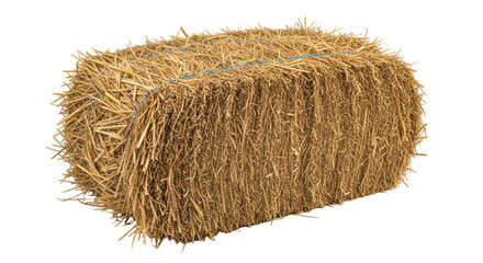 Isolated Hay bale, traditional animal feed, used for animal bedding and to control erosion