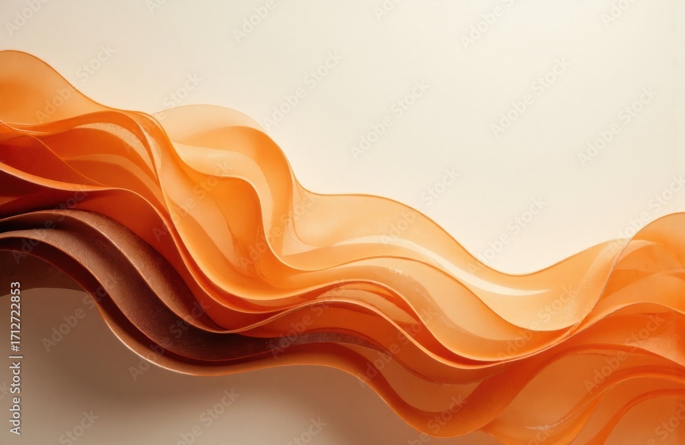 Aufkleber flowing abstract waves in warm shades of orange and brown creating a smooth, dynamic visual effect
