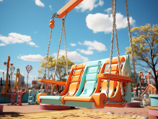 Swing Set at Playground Offering Space for Play and Exercise