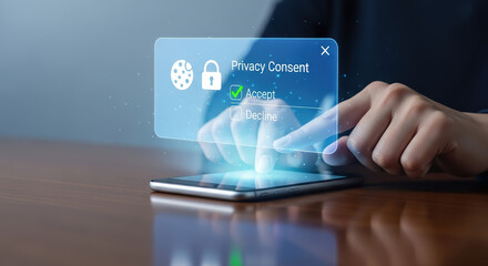 User digital privacy consent for online tracking and data collection management on mobile devices
