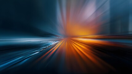 Futuristic Velocity: Abstract Blue and Orange Light Trails in Motion.