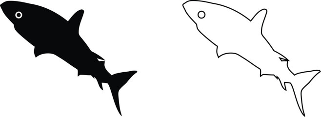 Fish Silhouettes Fish Silhouettes Koi Fish Silhouettes Set Of Cartoon Fish Silhouettes Cod vector Fish Silhouettes Eps 10