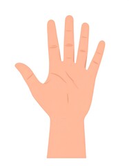 Obraz premium Cartoon hand, light peach color, raised