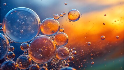 Colorful Liquid Bubbles with Glossy Texture in Macro Abstract Art