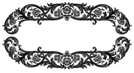 vintage frame engraving vector