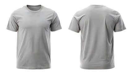 Fog Gray T Shirt Soft Hue Blank Front And Back