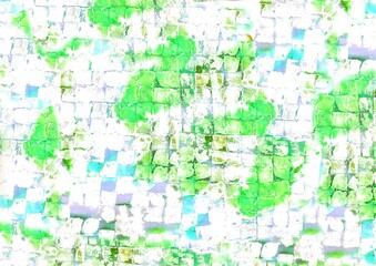 Purple and Green Tile Pattern Background &ndash; Brick and Stone Pavement Inspired Design