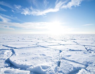 Frozen expanse under a vibrant sky